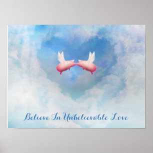 Flying Pigs Kissing-Believe In Unbelievable Love ポスター
