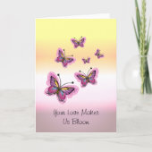 Flying pink butterflies for Mother ‘s Day カード (正面)