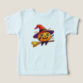 Flying Pumpkin Witch – Cute Halloween Kids Design (デザイン正面)