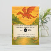 Flying Red Dragon Over Enchanted Forest Birthday 招待状 (スタンド正面)