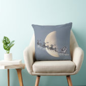 Flying Santa in Reindeer-Sled Christmas Pillow クッション (椅子)
