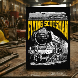 Flying Scotsman 1923 LNER Train. Steam Locomotive. サンキューカード