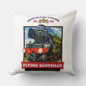 Flying Scotsman 4472 Steam Locomotive Retro Poster クッション (正面)