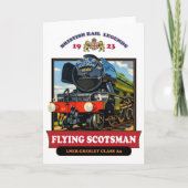 Flying Scotsman 4472 Steam Locomotive Retro Poster サンキューカード (正面)