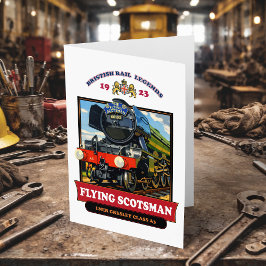 Flying Scotsman 4472 Steam Locomotive Retro Poster サンキューカード