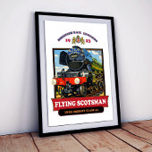 Flying Scotsman 4472 Steam Locomotive Retro Poster ポスター