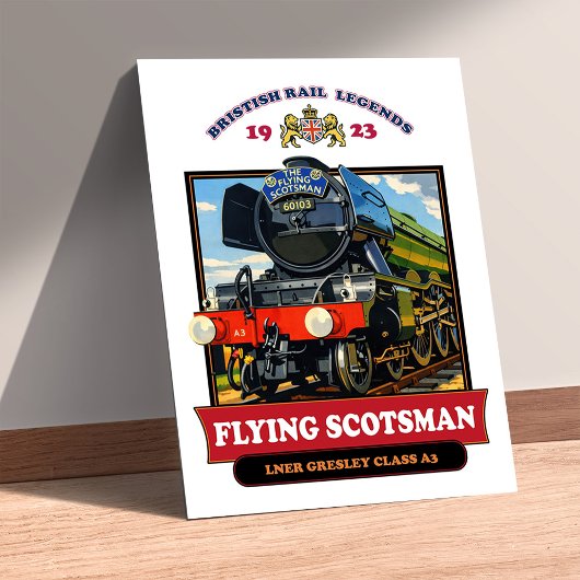 Flying Scotsman 4472 Steam Locomotive Retro Poster ポスター