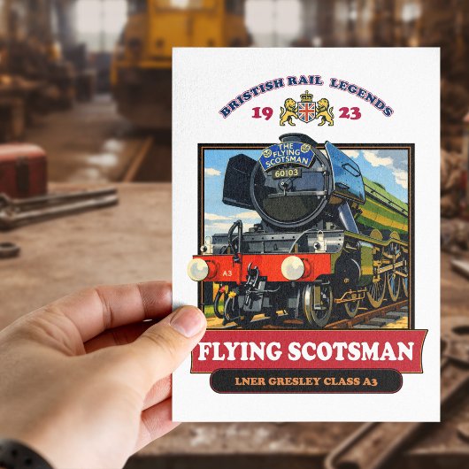 Flying Scotsman 4472 Steam Locomotive Retro Poster ポストカード