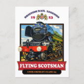 Flying Scotsman 4472 Steam Locomotive Retro Poster ポストカード (正面)