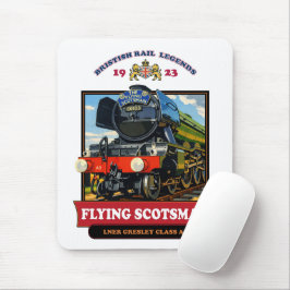 Flying Scotsman 4472 Steam Locomotive Retro Poster マウスパッド