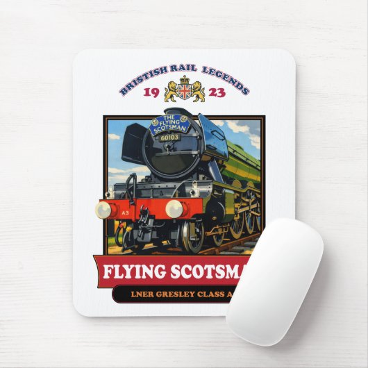 Flying Scotsman 4472 Steam Locomotive Retro Poster マウスパッド (マウス)