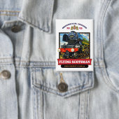 Flying Scotsman 4472 Steam Locomotive Retro Poster 缶バッジ (インサイチュ)