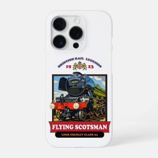 Flying Scotsman 4472 Steam Locomotive Retro Poster iPhoneケース (裏面)