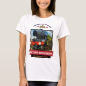 Flying Scotsman 4472 Steam Locomotive Retro Poster Tシャツ (正面)