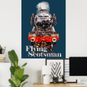 Flying Scotsman – Steam Locomotive Illustration ポスター (ホームオフィス)
