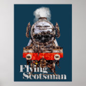 Flying Scotsman – Steam Locomotive Illustration ポスター (正面)