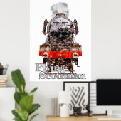 Flying Scotsman – Steam Locomotive Illustration ポスター (ホームオフィス)