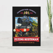 Flying Scotsman Steam Locomotive Vintage Poster サンキューカード (正面)