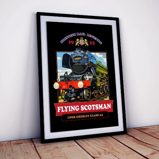 Flying Scotsman Steam Locomotive Vintage Poster ポスター