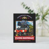 Flying Scotsman Steam Locomotive Vintage Poster ポストカード (スタンド正面)