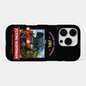Flying Scotsman Steam Locomotive Vintage Poster iPhoneケース (裏面横)