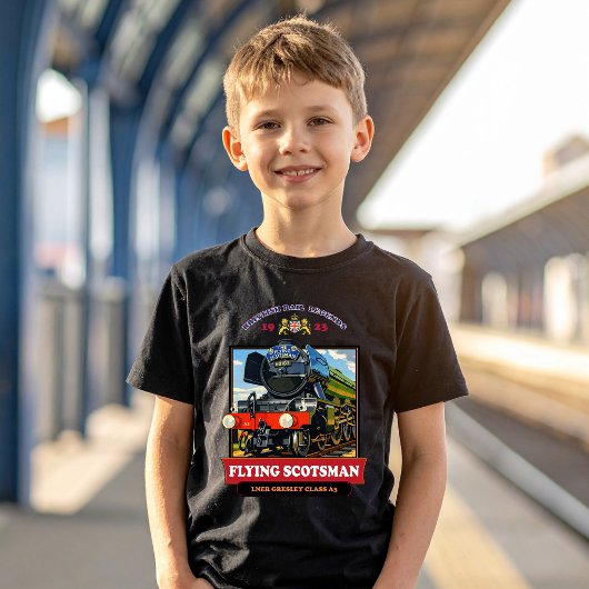 Flying Scotsman Steam Locomotive Vintage Poster Tシャツ