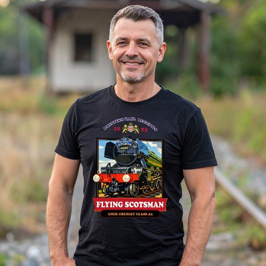 Flying Scotsman Steam Locomotive Vintage Poster Tシャツ