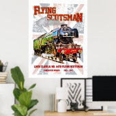 Flying Scotsman Steam Train English Locomotive  ポスター (ホームオフィス)