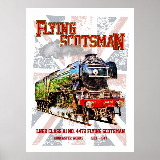 Flying Scotsman Steam Train English Locomotive  ポスター (正面)