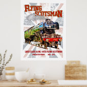 Flying Scotsman Steam Train English Locomotive  ポスター (キッチン)