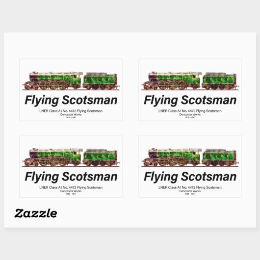 Flying Scotsman Steam Train English Locomotive  長方形シール (シート)