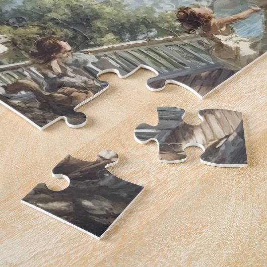 Flying Ship Whimsical Sky Voyage Adventur ジグソーパズル (側面)