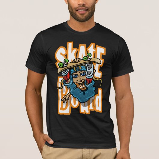 Flying skateboarder and graffiti tシャツ (正面)