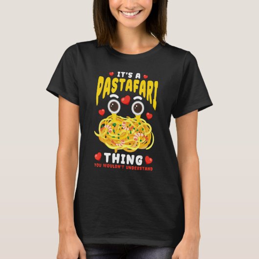 Flying Spaghetti Monster FSM It's A Pastafari Thin Tシャツ (正面)
