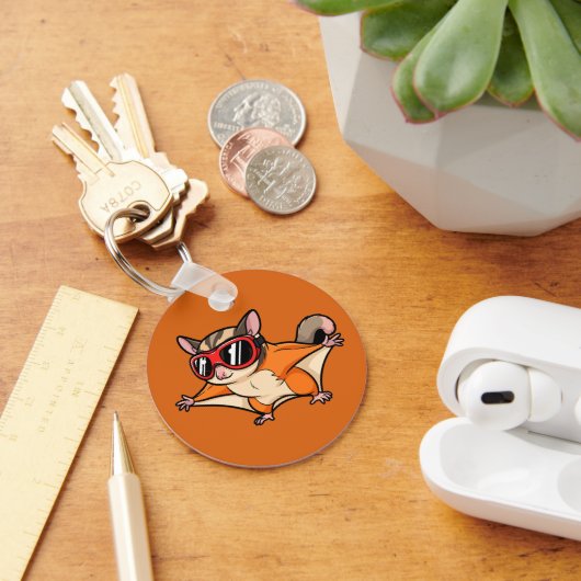 Flying Sugar Glider With Red Goggles キーホルダー (デスク)