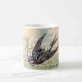Flying swallow with flower twig コーヒーマグカップ (中央)