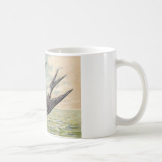 Flying swallow with flower twig コーヒーマグカップ
