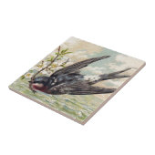 Flying swallow with flower twig タイル (側面)