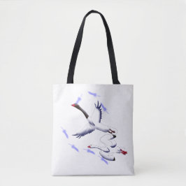 Flying Swans Minimalist Fantasy Bird Art Tote トートバッグ