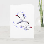 Flying Swans Minimalist Fantasy Birt Art Blank カード (正面)