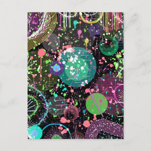 Flying Through Space: A Maximalist Abstract ポストカード (正面)