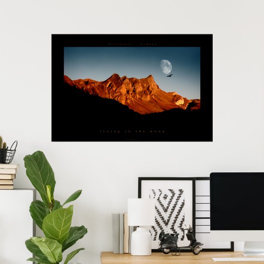 flying to the moon ポスター (ホームオフィス)