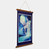 Flying Unicorn Waterfall Fantasy Horse  吊り下げ型タペストリー (傾斜あり)