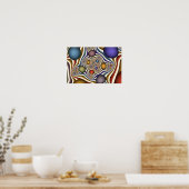 Flying Up, Colorful, Modern, Abstract Fractal Art ポスター (キッチン)