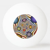 Flying Up, Colorful Modern Abstract Fractal Art 卓球ボール (裏面)