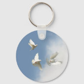 Flying white doves keychain キーホルダー (正面)