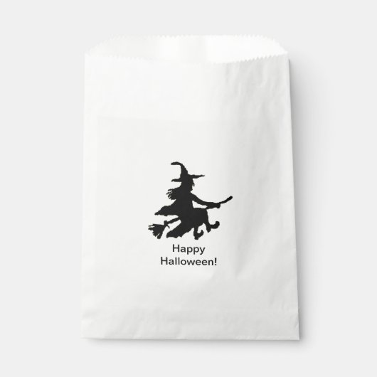 Flying Witch - イエロー - ハッピーハロウィン - パーティーグッズ袋 フェイバーバッグ (正面)
