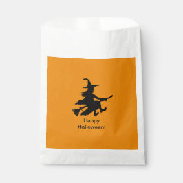 Flying Witch - オレンジ - ハッピーハロウィン - お菓子入れ袋 フェイバーバッグ