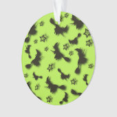 Flying witch among stars at Halloween night 3D  オーナメント (正面)