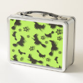 Flying witch among stars at Halloween night 3D  メタルランチボックス (裏面)